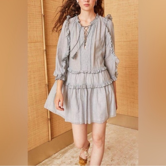 Ulla Johnson Essie Mini Dress Pen Stripe Women’s Size 2 - Picture 1 of 8